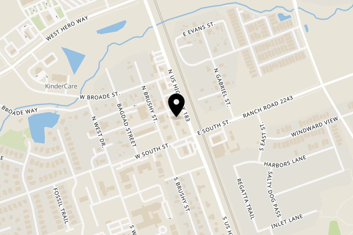 Map showing the location of Veranda Bar & Restaurant on 109 N US Hwy 183 in Leander